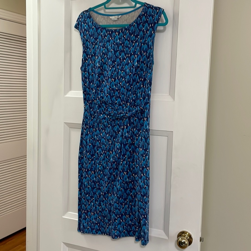 Boden Blue Print Jersey Dress, Size 10